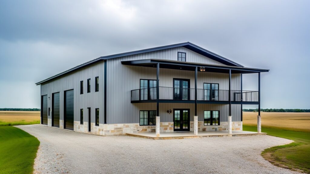 barndominium style steel frame metal building contractors, Corsicana, Texas
